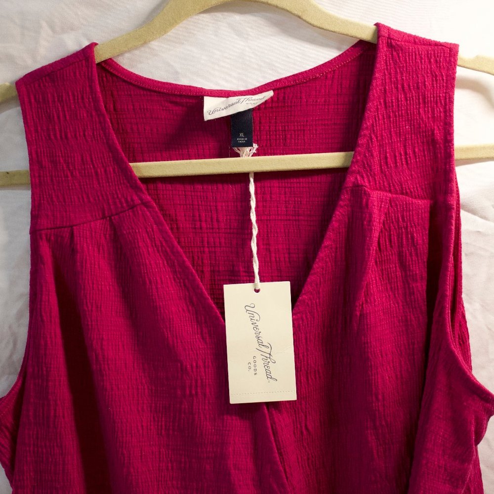 NWT Universal Threads hot pink/purple tie top